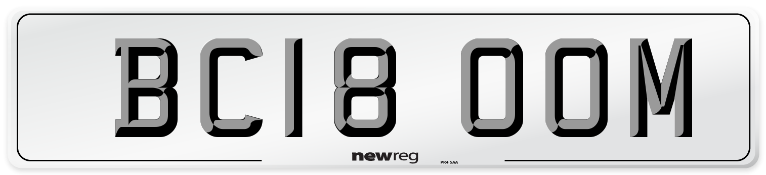 BC18 OOM Number Plate from New Reg